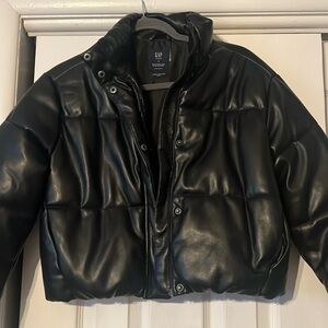 Gap Teen Faux leather puffer